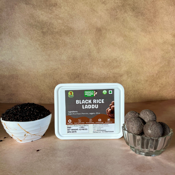 BLACK RICE LADDU (KARUPPU KAVUNI LADDU) (12 Pieces)