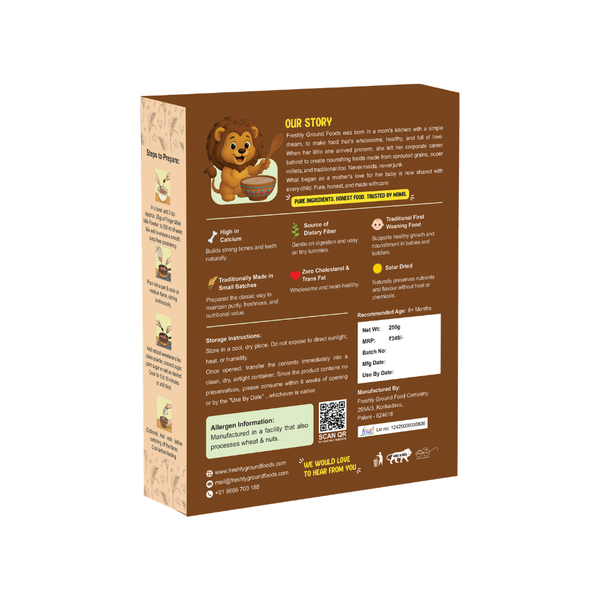 Ragi Paal Podi for Babies (6+ Months) | Finger Millet Milk Powder | Calcium Rich | No Sugar | Weaning Food