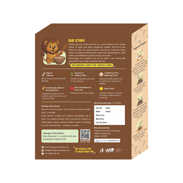 FINGER MILLET MILK POWDER / RAGI PAAL PODI  [6+ Months]