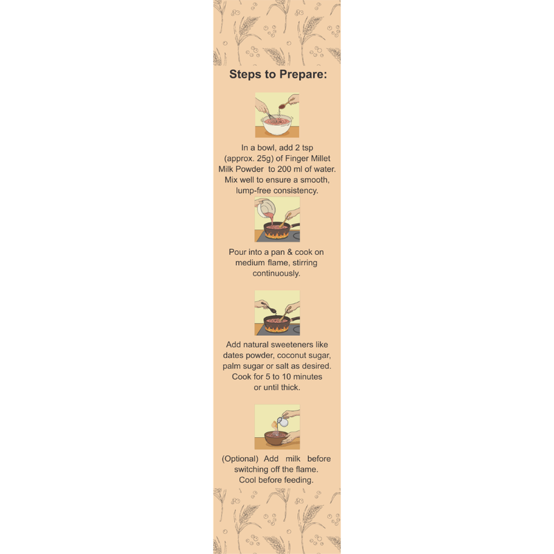 Ragi Paal Podi (Finger Millet Milk Powder, 6+ Months) – Traditional Calcium Rich Weaning Food for Strong Bones