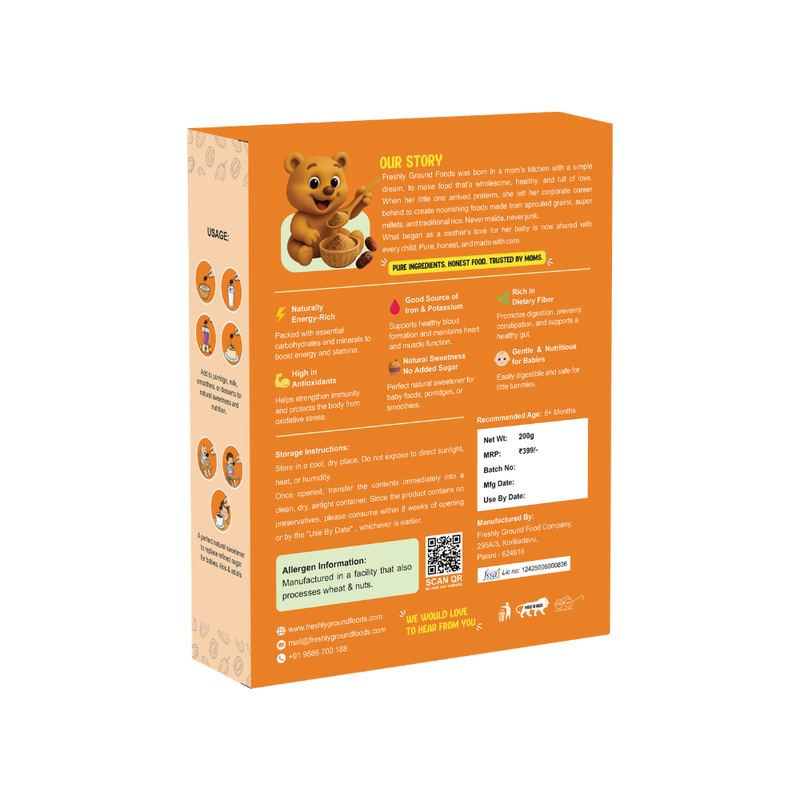 Dates Powder (6+ Months) – Iron & Mineral Rich Natural Sweetener