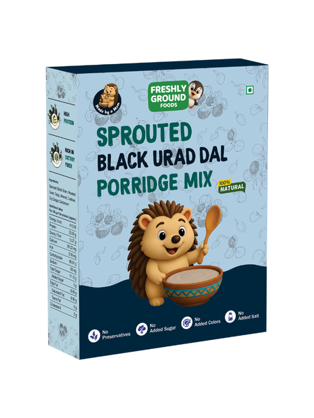 Sprouted Black Urad Dal Porridge Mix (Karuppu Ulundhu Kanji, 7+ Months) – Calcium & Protein Rich for Bones and Digestion