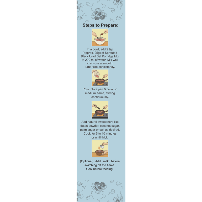 Sprouted Black Urad Dal Porridge Mix (Karuppu Ulundhu Kanji, 7+ Months) – Calcium & Protein Rich for Bones and Digestion