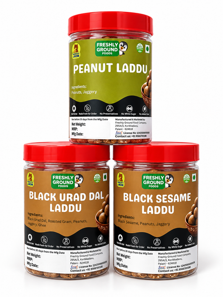 Traditional Snack Combo (Peanut, Sesame & Black Urad Dal Laddus)