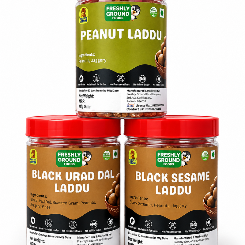 Traditional Snack Combo (Peanut, Sesame & Black Urad Dal Laddus)