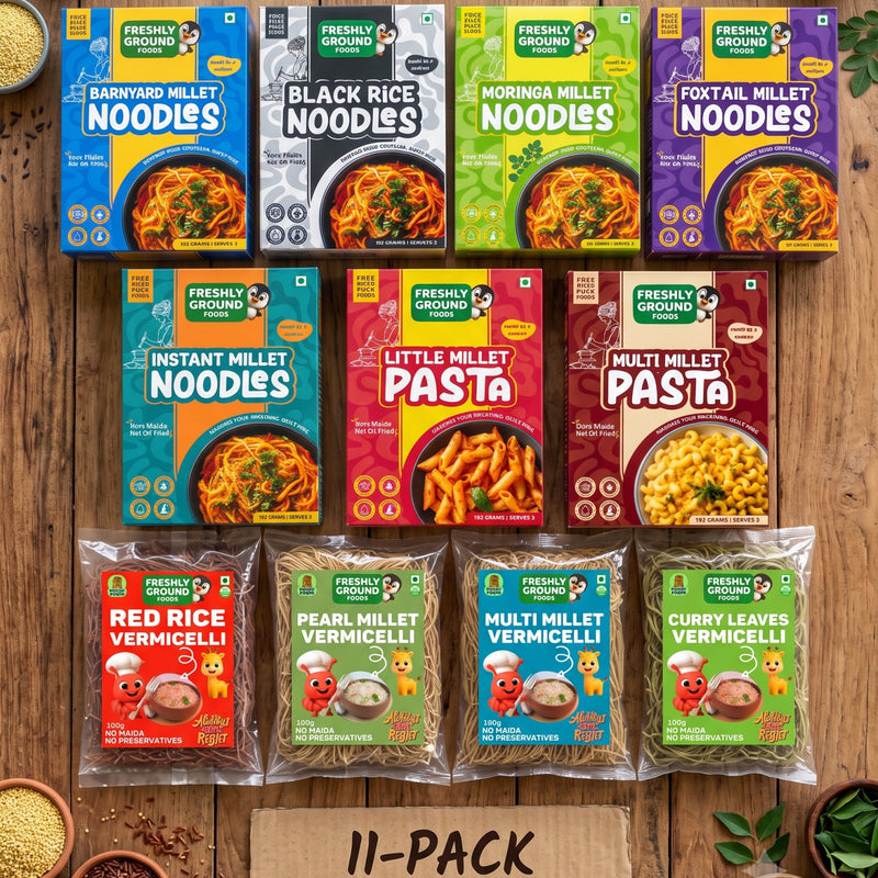 Noodles, Pasta & Vermicelli Combo 11 Pieces (5 Noodles, 2 Pasta & 4 Vermicelli)