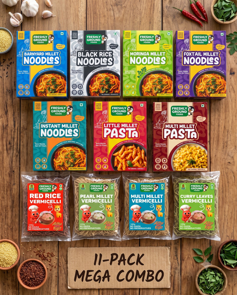 Noodles, Pasta & Vermicelli Combo 11 Pieces (5 Noodles, 2 Pasta & 4 Vermicelli)