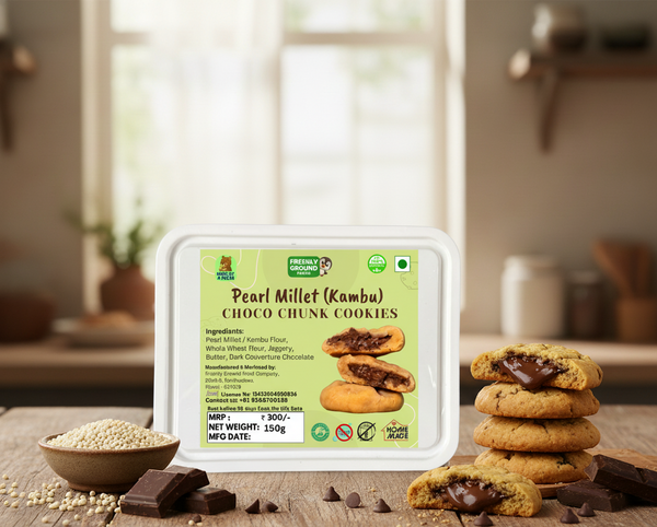 PEARL MILLET CHOCO CHUNK COOKIES (DARK COUVERTURE CHOCOLATE FILLING)
