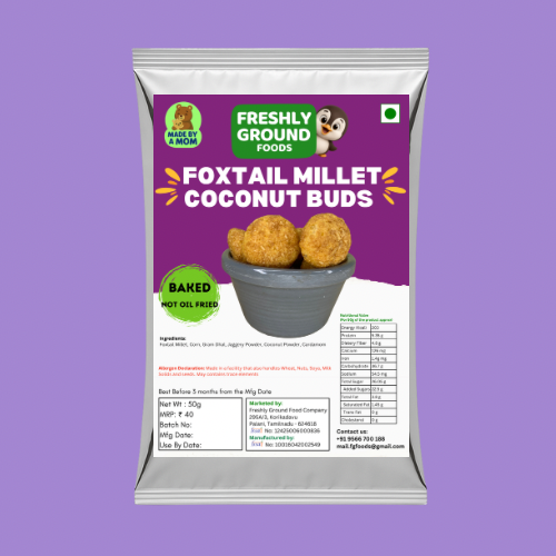 FOXTAIL MILLET COCONUT BUDS SWEET POPS - 50g (Pack of 3)