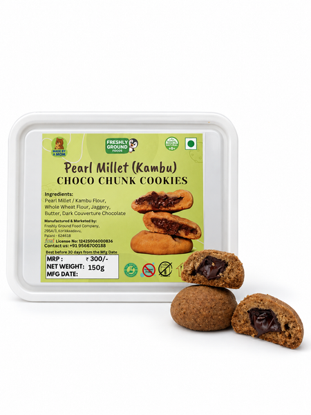 PEARL MILLET CHOCO CHUNK COOKIES (DARK COUVERTURE CHOCOLATE FILLING)