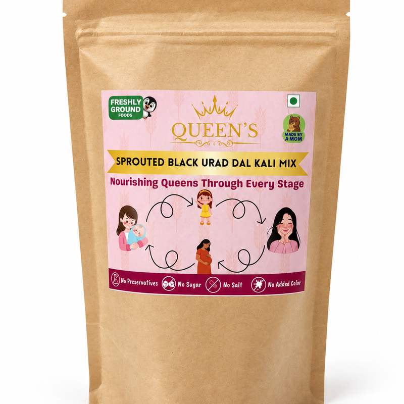 QUEEN'S SPROUTED BLACK URAD DAL KALI MIX [250g]