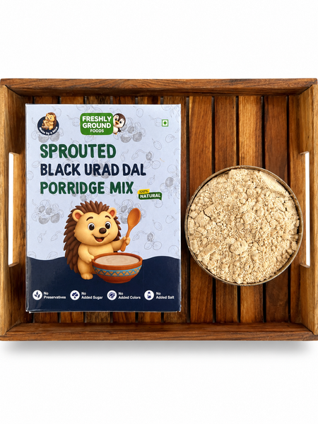 Sprouted Black Urad Dal Porridge Mix (Karuppu Ulundhu Kanji, 7+ Months) – Calcium & Protein Rich for Bones and Digestion