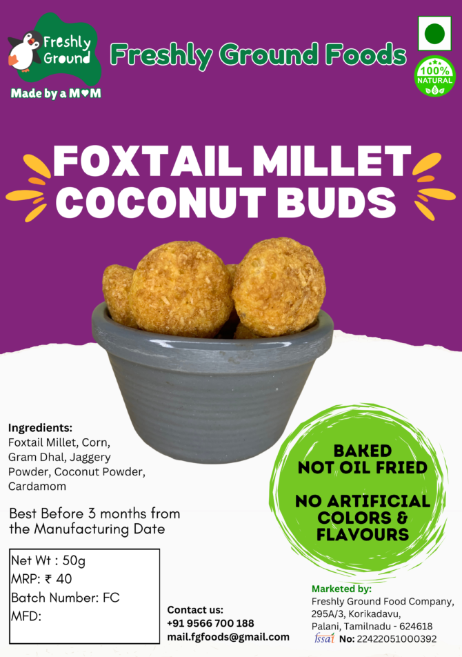 FOXTAIL MILLET COCONUT BUDS SWEET POPS 50g