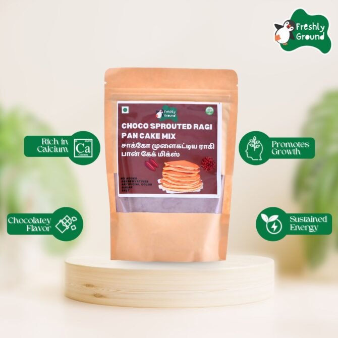 CHOCO RAGI (SPROUTED FINGER MILLET) PAN CAKE MIX [200g]