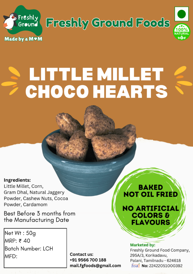 LITTLE MILLET CHOCO HEARTS 50g