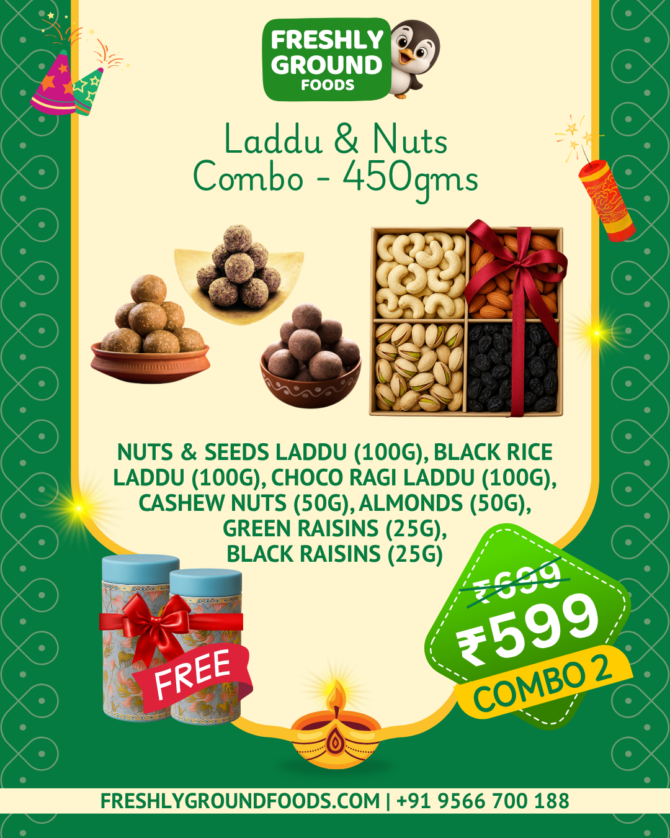 COMBO 2 - LADDU & NUTS TIN JAR COMBO (450g)