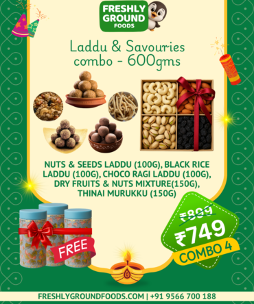 COMBO 4 - LADDU & SAVOURIES TIN JAR COMBO (600g)