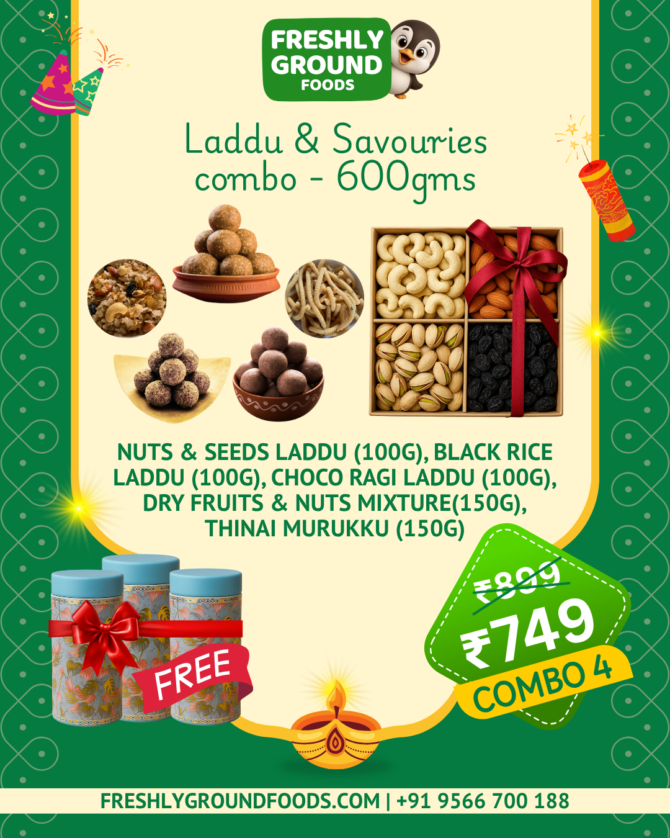 COMBO 4 - LADDU & SAVOURIES TIN JAR COMBO (600g)